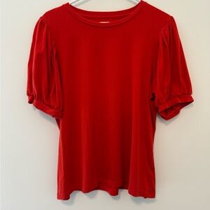 GAP Red Puff Sleeve Relaxed T-Shirt